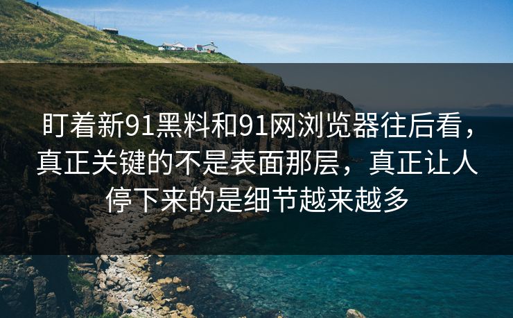 盯着新91黑料和91网浏览器往后看，真正关键的不是表面那层，真正让人停下来的是细节越来越多