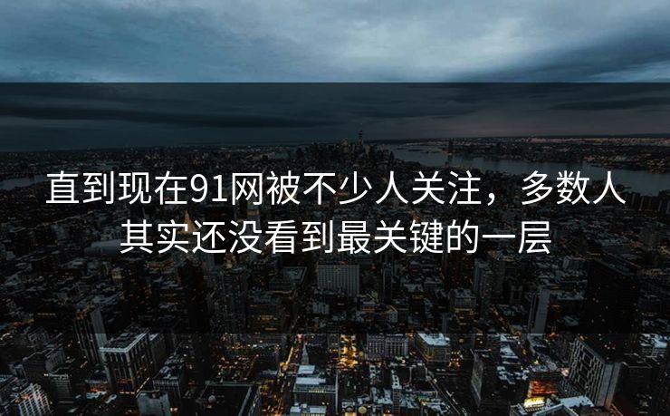 直到现在91网被不少人关注，多数人其实还没看到最关键的一层