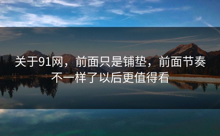 关于91网，前面只是铺垫，前面节奏不一样了以后更值得看