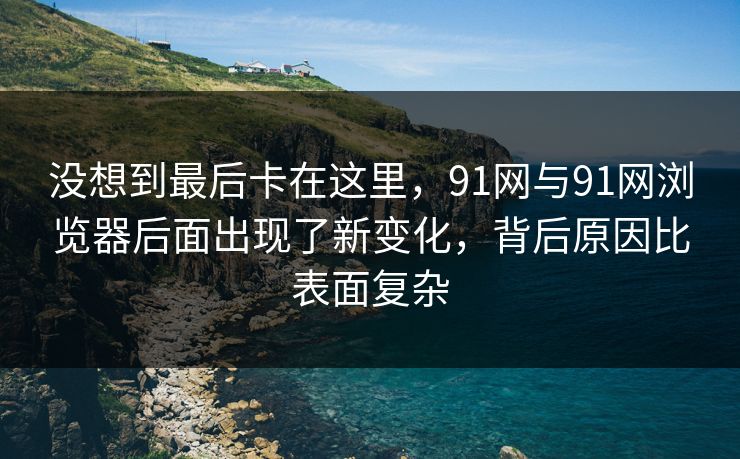 没想到最后卡在这里，91网与91网浏览器后面出现了新变化，背后原因比表面复杂